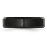 Chisel Black Ceramic Beveled Edge 6mm Brushed and Polished Band - CE-55B32C8E-6401