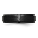 Chisel Black Ceramic Ridged Edge 6mm Brushed and Polished Band - CE-4FF218FA-6834