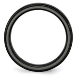 Chisel Black Ceramic Ridged Edge 6mm Brushed and Polished Band - CE-987F8CB1-9182