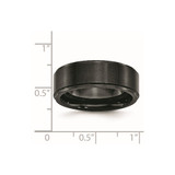 Chisel Black Ceramic Ridged Edge 8mm Brushed and Polished Band - CE-1D2618BE-5194