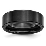 Chisel Black Ceramic Ridged Edge 8mm Brushed and Polished Band - CE-A19553BD-2846