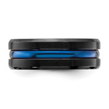 Chisel Black Titanium Brushed with Polished Blue IP-plated Center 8mm Band - TB-819E5904-5864