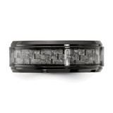 Chisel Black Titanium Polished with Grey Carbon Fiber Inlay 8.00mm Band - TB-D8536684-1956