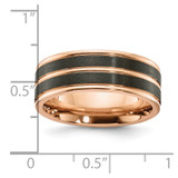 Chisel Black Zirconium Brushed and Polished Rose IP-plated 8mm Band - ZC-1EBDE13E-9422