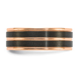 Chisel Black Zirconium Brushed and Polished Rose IP-plated 8mm Band - ZC-C01DBB2B-3950