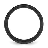 Chisel Black Zirconium Brushed and Polished with Imitation Turquoise Inlay 8mm Band - ZC-2FE13B5A-9431