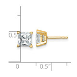 14k 2 carat Lab Grown Diamond VS/SI+ G+ Princess Complete Four Prong Stud Earrings