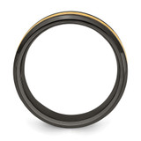 Chisel Black Zirconium Brushed and Polished with Yellow IP-plated Center 8mm Band - ZC-9D8C626A-9545