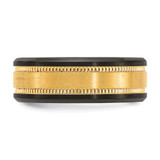 Chisel Black Zirconium Brushed and Polished with Yellow IP-plated Center 8mm Band - ZC-FA883AB5-2399