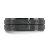 Chisel Black Zirconium Brushed Polished and Hammered with Blue IP-plated 8mm Band - ZC-0234E149-3258