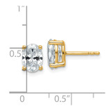 14k 2 carat Lab Grown Diamond VS+ F+ Complete Oval Four Prong Stud Earrings