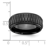 Chisel Black Zirconium Polished 8mm Grooved Band - ZC-223B32DF-5548