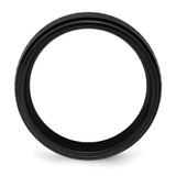 Chisel Black Zirconium Polished 8mm Ridged Edge Band - ZC-4744E5FE-4685