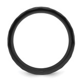 Chisel Black Zirconium Polished Faceted with Wood and Deer Antler Inlay 8mm Band - ZC-E99DE39D-9734