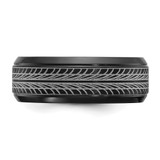 Chisel Black Zirconium Polished Lasered Tire Design 8mm Band - ZC-4CE83AE6-1107