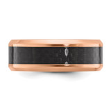 Chisel Black Zirconium Polished Rose IP-plated Edges with Black Carbon Fiber Inlay 8mm Band - ZC-F9149C49-1013