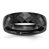 Chisel Ceramic Black 6mm Faceted Polished Band - CE-197E3AD8-1903