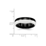 Chisel Ceramic Black and White 6mm Polished Band - CE-ED4EBC2D-1372