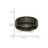 Chisel Ceramic Black Beveled Edge 8mm Brushed and Polished Band - CE-1767CFFE-8732