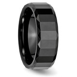 Chisel Ceramic Black Faceted 8mm Polished Beveled Edge Band - CE-061EBCA8-4537