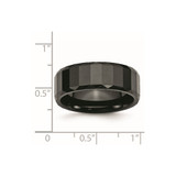 Chisel Ceramic Black Faceted 8mm Polished Beveled Edge Band - CE-061EBCA8-4537
