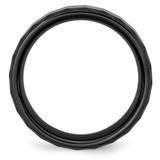 Chisel Ceramic Black Faceted 8mm Polished Beveled Edge Band - CE-847CA5F6-8365