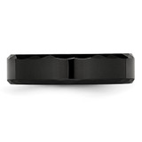Chisel Ceramic Black Faceted and Beveled Edge 6mm Polished Band - CE-5887FAB5-8060