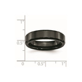 Chisel Ceramic Black Faceted and Beveled Edge 6mm Polished Band - CE-F53DB747-1604