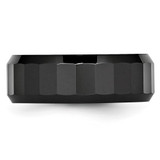 Chisel Ceramic Black Faceted Beveled Edge 8mm Polished Band - CE-1886C04F-5687