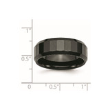 Chisel Ceramic Black Faceted Beveled Edge 8mm Polished Band - CE-50525347-6390