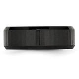 Chisel Ceramic Black Faceted Beveled Edge 8mm Polished Band - CE-8EC40E71-3952