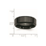 Chisel Ceramic Black Faceted Beveled Edge 8mm Polished Band - CE-BBB5B2FA-4128