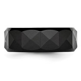Chisel Ceramic Faceted Black 8mm Polished Beveled Edge Band - CE-14A98C7F-3497