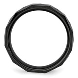 Chisel Ceramic Faceted Black 8mm Polished Beveled Edge Band - CE-B56AA3A7-9584
