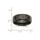 Chisel Ceramic Faceted Black 8mm Polished Beveled Edge Band - CE-F9D7173D-4447