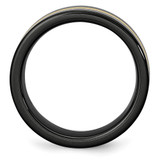 Chisel Ceramic Flat Black with 14k Gold Inlay 8mm Polished Band - CE-2F3BB376-8615