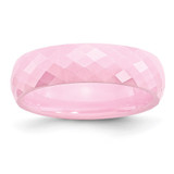 Chisel Ceramic Pink Faceted 6mm Polished Band - CE-3080E981-6491