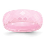 Chisel Ceramic Pink Faceted 7.5mm Polished Band - CE-1B1AE603-4750