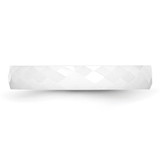 Chisel Ceramic White 4mm Faceted Polished Band - CE-8AC2931E-2168