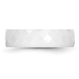 Chisel Ceramic White 6mm Faceted Polished Band - CE-F5293100-3242