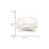 Chisel Ceramic White Faceted 8mm Polished Band - CE-B7738884-2966