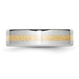 Chisel Cobalt 14k Gold Inlay Satin and Polished 6mm Band - CC-D0C2EFD1-7670