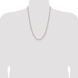 14k 2.3mm Semi-solid with Rhodium Pav‚ Figaro Chain - PW-52CC397E-4375