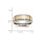 Chisel Cobalt 14k Gold Inlay Satin and Polished 8mm Band - CC-8C76E0DB-2986