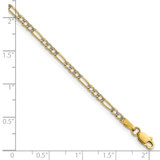 14k 2.3mm Semi-solid with Rhodium Pav‚ Figaro Chain - PW-5EFAE81D-2042