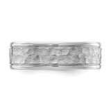 Chisel Cobalt Brushed and Polished Hammered Center 7mm Band - CC-966282AC-8719
