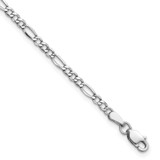 14k 2.5mm White Gold Figaro Chain