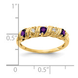 14k 2.75mm Amethyst AA Diamond ring