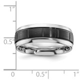 Chisel Cobalt Polished with Brushed Black IP-plated Grooved Center 8mm Band - CC-B44104DB-4537