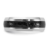 Chisel Cobalt Polished with Hammered Black IP-plated Center 8mm Band - CC-3022A438-7005
